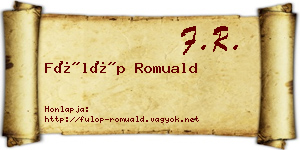 Fülöp Romuald névjegykártya