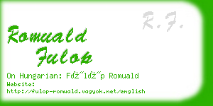romuald fulop business card